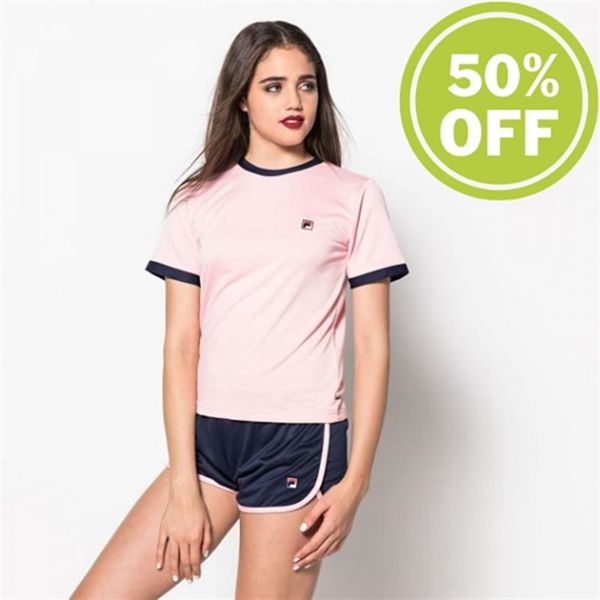 Camisetas Fila Mulher Coral - Fila Olivia With Crew Neck Outlet Portugal,IYAX-24965